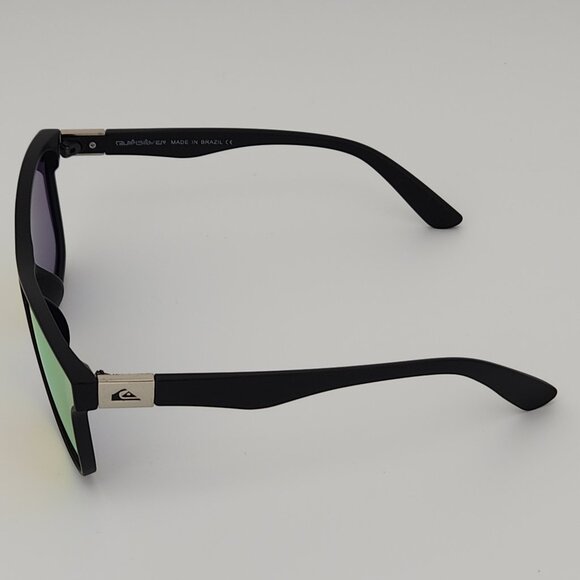 Quiksilver Round Flat Lens Sunglasses Matte Black Frame Orange Mirror Lens Q30 - Picture 8 of 13